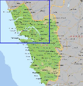 mapa de Goa em ingles