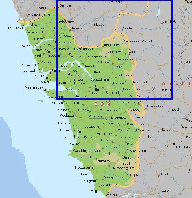 mapa de Goa em ingles