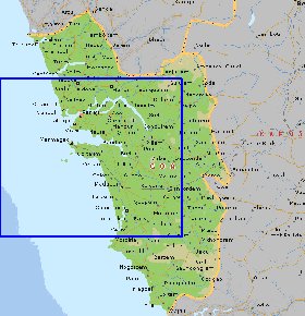 mapa de Goa em ingles