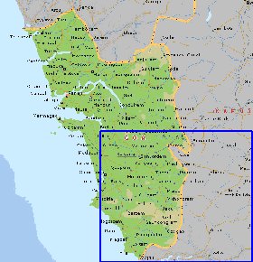 mapa de Goa em ingles