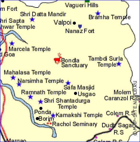 Turismo mapa de Goa