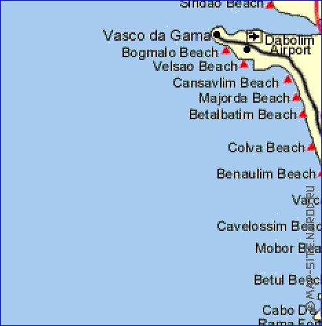 Turismo mapa de Goa