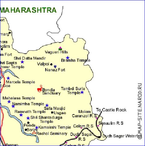 Turismo mapa de Goa