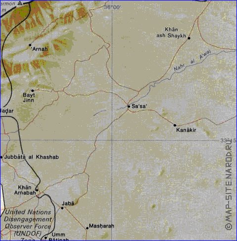 carte de Golan en anglais