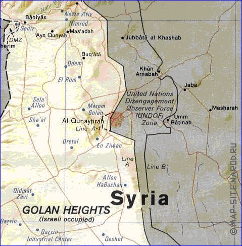 carte de Golan en anglais