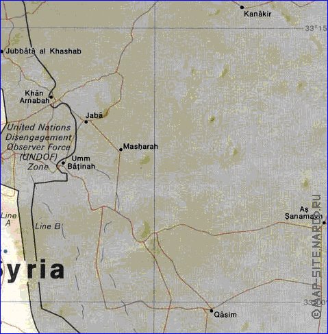 carte de Golan en anglais