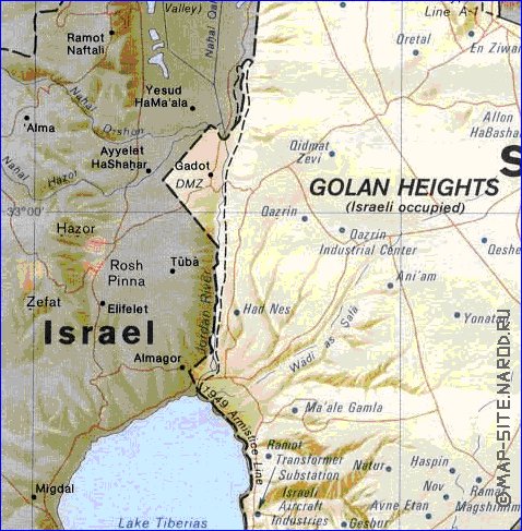 carte de Golan en anglais