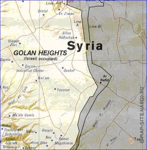 carte de Golan en anglais