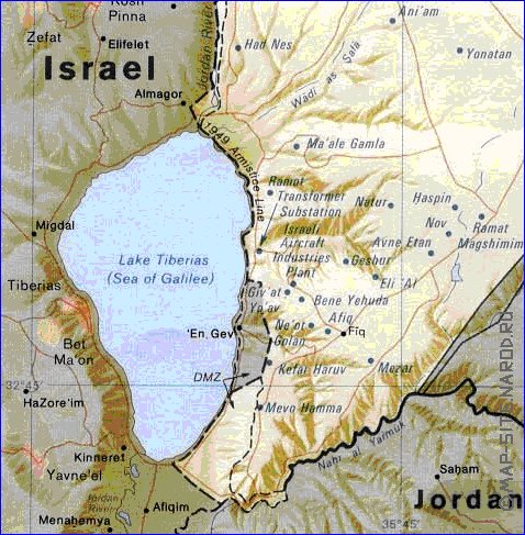 carte de Golan en anglais