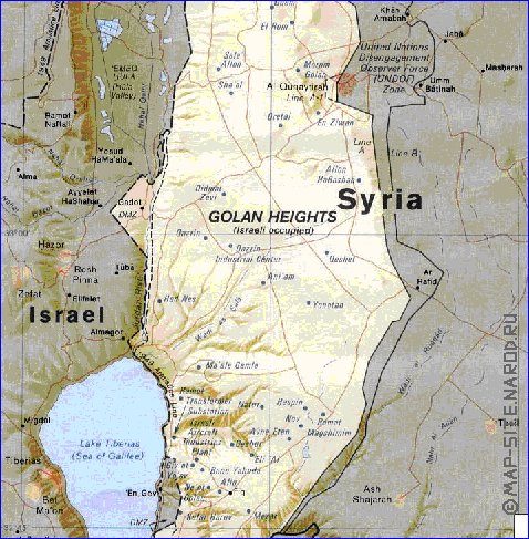 carte de Golan en anglais