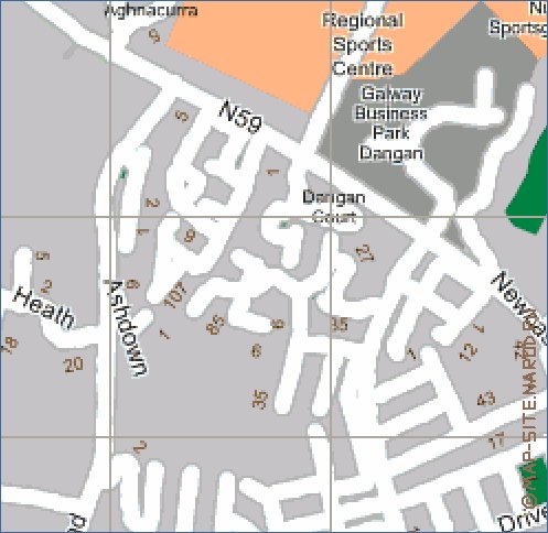 mapa de Galway em ingles