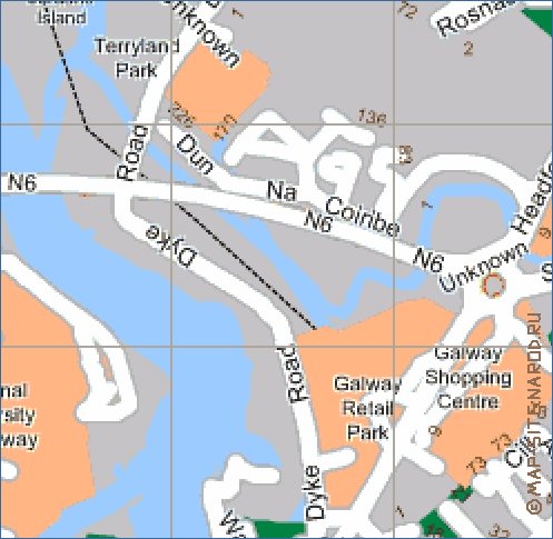 mapa de Galway em ingles