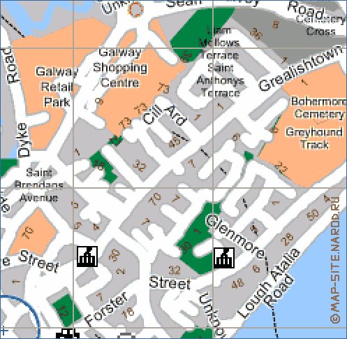 mapa de Galway em ingles