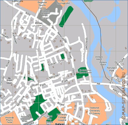 mapa de Galway em ingles