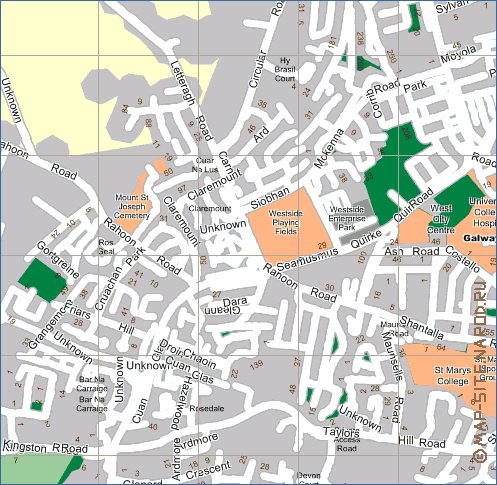 mapa de Galway em ingles