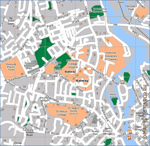 mapa de Galway em ingles