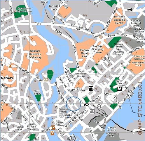 mapa de Galway em ingles