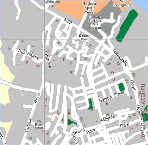 mapa de Galway em ingles