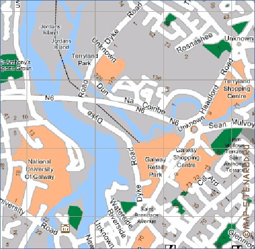 mapa de Galway em ingles