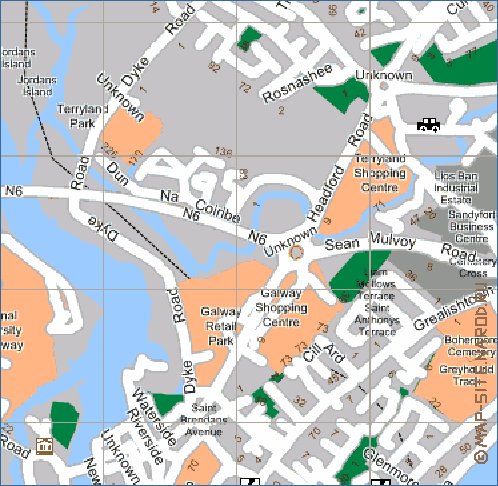 mapa de Galway em ingles