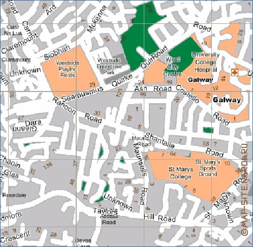 mapa de Galway em ingles