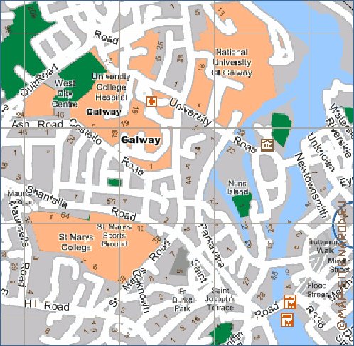 mapa de Galway em ingles