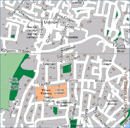 mapa de Galway em ingles