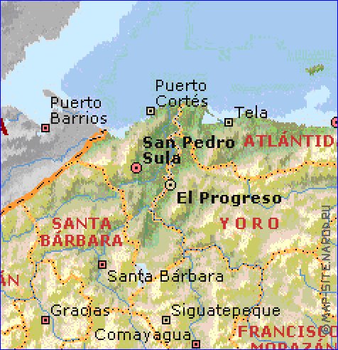 Administrativa mapa de Honduras