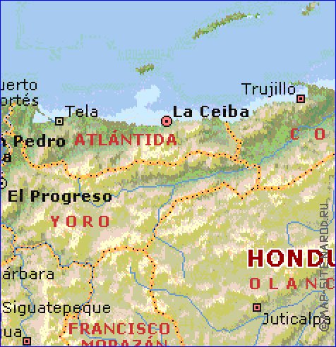 Administrativa mapa de Honduras