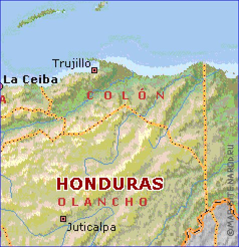 Administrativa mapa de Honduras