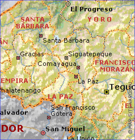 Administratives carte de Honduras