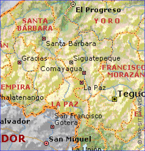 Administrativa mapa de Honduras