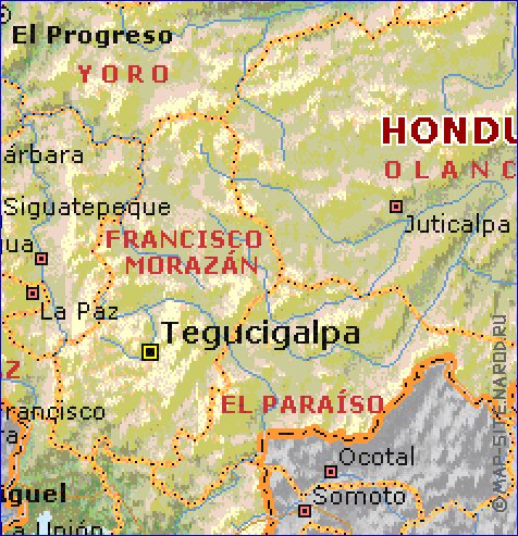 Administrativa mapa de Honduras