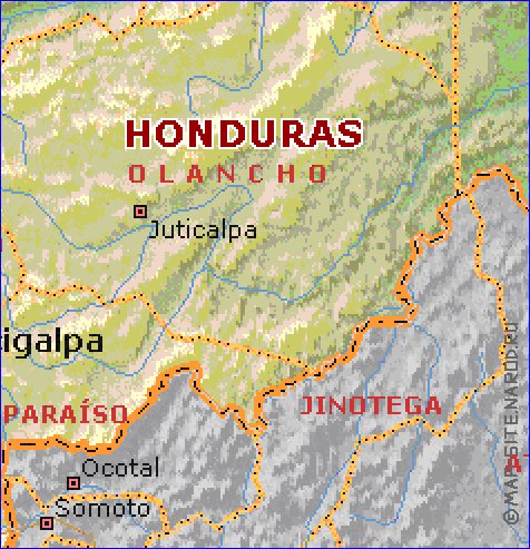 Administrativa mapa de Honduras