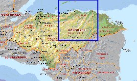 Administrativa mapa de Honduras