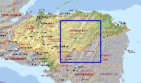 Administrativa mapa de Honduras