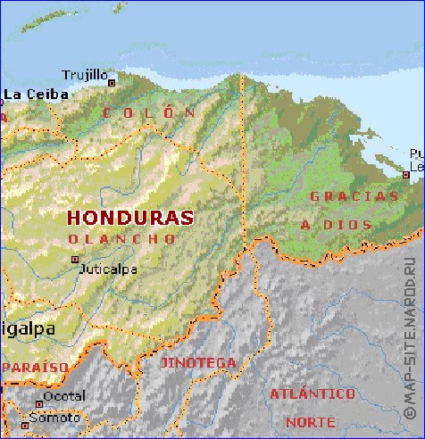 Administratives carte de Honduras