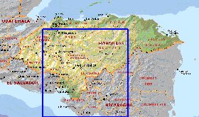 Administrativa mapa de Honduras