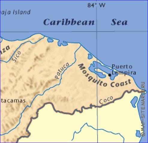 carte de Honduras en anglais