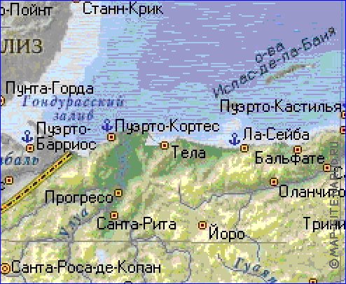 Fisica mapa de Honduras