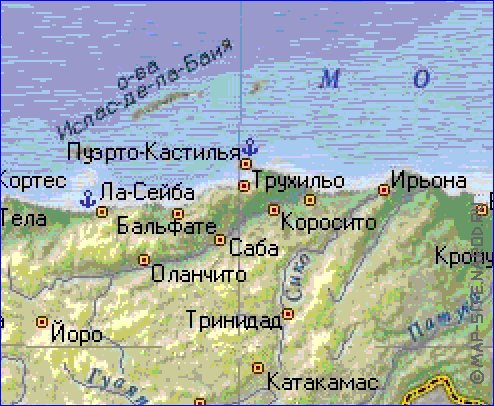 Fisica mapa de Honduras