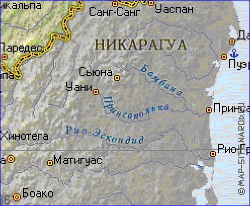 Fisica mapa de Honduras