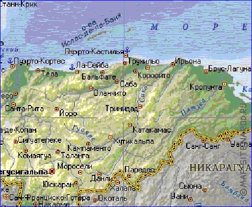 Fisica mapa de Honduras