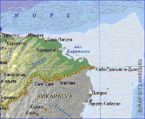 Fisica mapa de Honduras