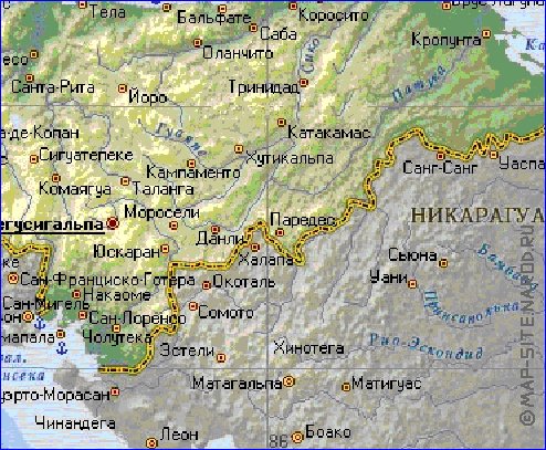 Fisica mapa de Honduras