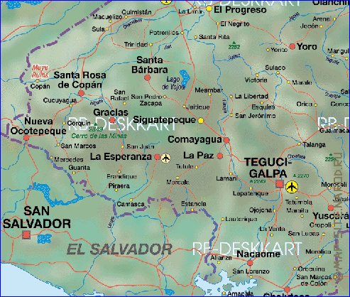 mapa de Honduras