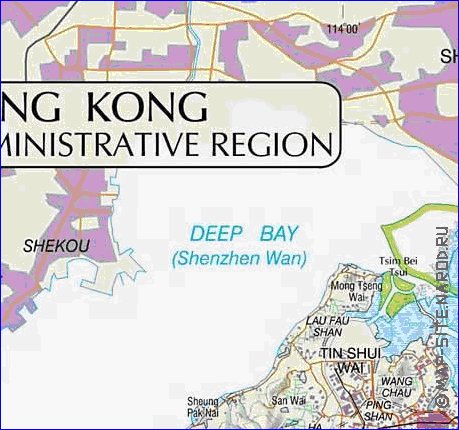 mapa de Hong Kong em ingles