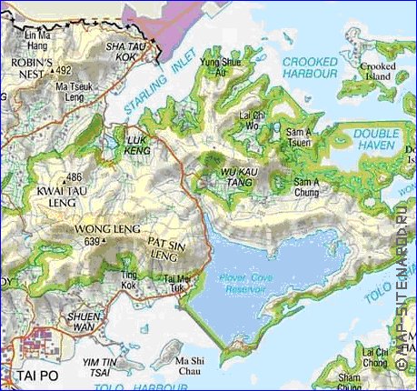 carte de Hong Kong en anglais