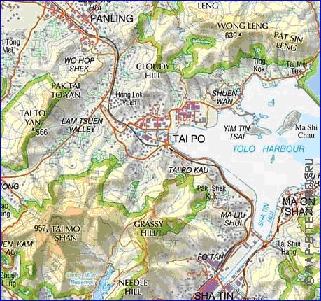 mapa de Hong Kong em ingles