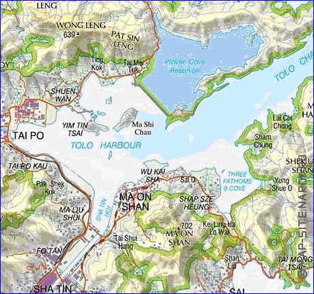 mapa de Hong Kong em ingles